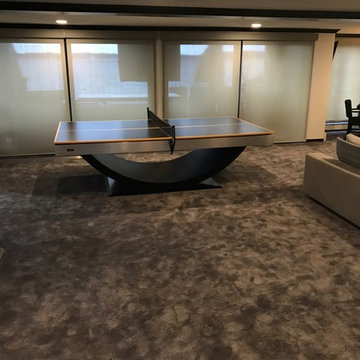 Man Cave with a Custom Modern Ping Pong Table
