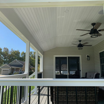 New Deck with Lattice Skirt and Roof Addition