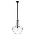 Kichler Lighting - Kichler Lighting 42046OZCS Everly - One Light Pendant - The design of this 1 light pendant from the Everly� collection is inspired by a decorative blown glass container. This generous, bowed clear glass fixture features an Olde Bronze finish and a distinctive Vintage Squirrel Cage Filament bulb that leaves an impact. For ease of use, the glass shell is removable for cleaning and replacement.  Canopy Included: Yes  Shade Included: Yes  Canopy Diameter: 5.00Everly 14" One Light Pendant Olde Bronze Seedy Glass *UL Approved: YES *Energy Star Qualified: n/a  *ADA Certified: n/a  *Number of Lights: Lamp: 1-*Wattage:100w A19 bulb(s) *Bulb Included:No *Bulb Type:A19 *Finish Type:Olde Bronze