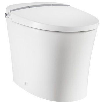 Intelligent Tankless Elongated Toilet and Bidet, Touchless Dual Flush 1.1/1.6gpf