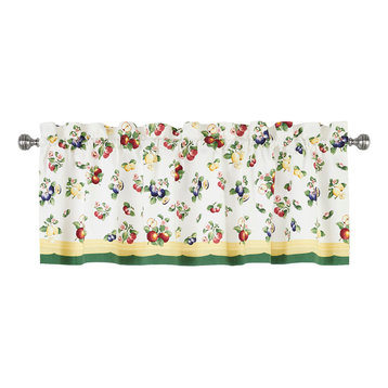 Villeroy and Boch French Garden Kitchen Tier Set and Valance, 60"x15" Valance
