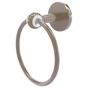 Clearview Towel Ring with Twisted Accents, Antique Pewter