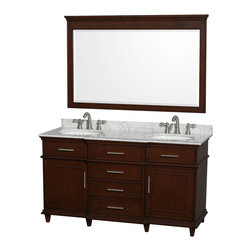 Ackley 60 inch Dark Chestnut Finish Double Sink Bathroom Vanity - Bathroom Vanities And Sink Consoles