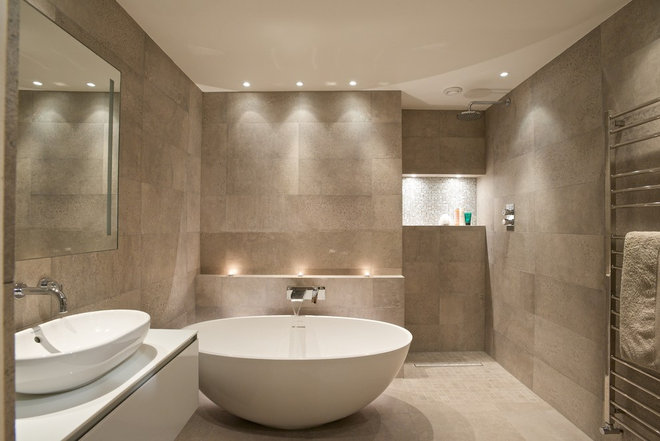 Contemporary Bathroom by Sian Baxter Lighting Design