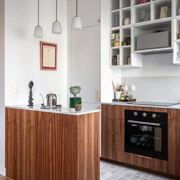 Réinventer un appartement de 47m² par la courbe et les couleurs