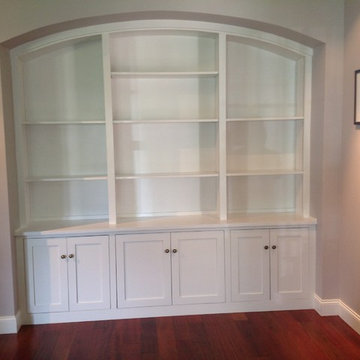 Built-in with shelving with lower cabinets
