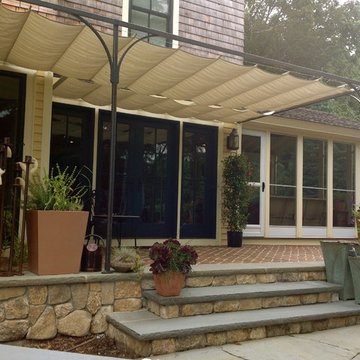 Bronze and Fabric Retractable Awning