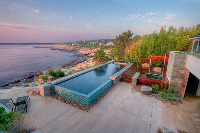 Example of a beach style lap pool design in Boston
