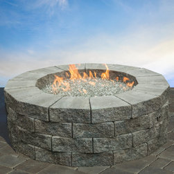 Pyzique Round Gas Fire Pit Kit - Fire Pits