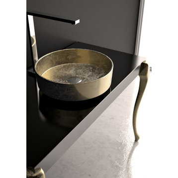 Pert Rho Vessel Sink, Gold Leaf