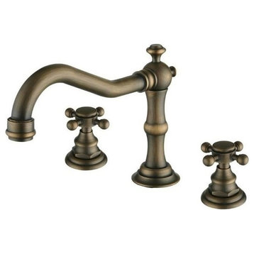 Bianca Antique Brass Dual Handled Bathroom Sink Faucet