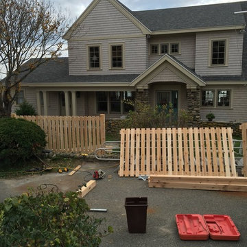 Cedar spaced board fence