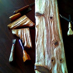 Rustic hand carved shelf - Display And Wall Shelves 