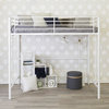 Metal Full Loft Bed, White