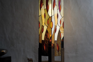 Lampe colonne en vitrail