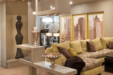 Example of a trendy basement design in Other