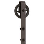 Delaney Hardware - 5000 Series Barn Door Hardware Kit, Bronze, 6' - Delaney Hardware 5000 Series Barn Door Hardware Kit includes: 2 Hangers with Bearing Wheels, 1 Track, 6 Standoffs & 6 Lag Bolts, 2 Door Stops, 1 Door L Guide, 6 Bolts, 6 Nuts, & 6 Washers