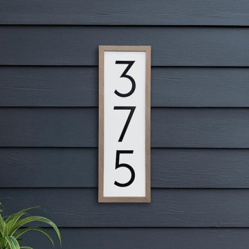 House Number Sign with Decorative Frame