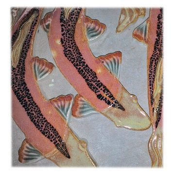Rock pebble tile design ideas