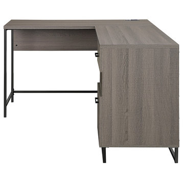 Hagney Lane L-Shape Desk With Power and Storage