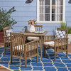 GDF Studio Alma Outdoor 4-Seater 36" Square Acacia Dining Set With Straight Legs