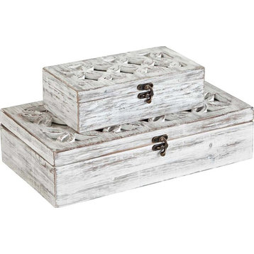 Floribundus Wooden Boxes, Set Of 2