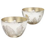 Serene Spaces Living - Serene Spaces Living Antique Glass Bowl - We love these vintage style antique silver glass bowls. Fill yours with floral arrangements or display that special touch with the mercury glass finish. We recommend using a liner if you plan to use for fresh flower arrangements.