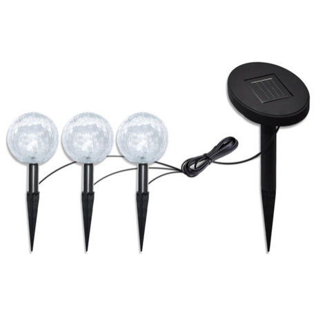 vidaXL Garden Light Set of 3 Cool White Plastic Small Solar