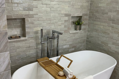 Inspiration for a mediterranean bathroom remodel in Indianapolis