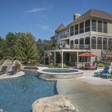 Backyard Patio with Pool and Spa