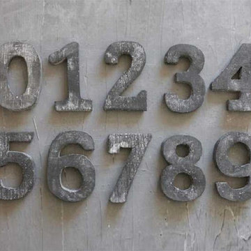 Cement Decorative Numbers, Set of 10