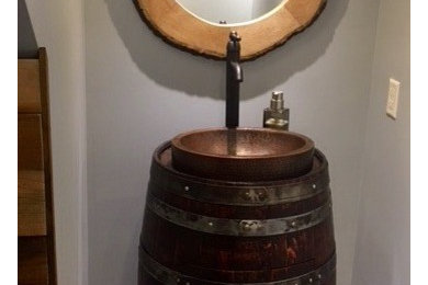 Whiskey Barrel Sink Vanity & Faucet