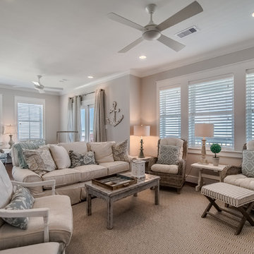 Family room with Murphy bed built ins