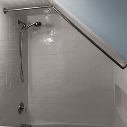Shower rod on a sloped ceiling. - Shower Curtain Rods
