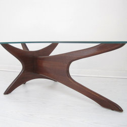 Mid-Century Adrian Pearsall Coffee Table with Glass Top - SOLD - Coffee Tables