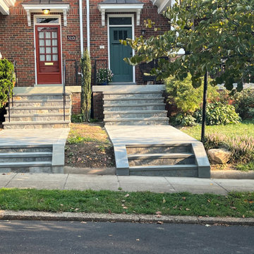 Running Bond Blue & Diamond Pattern Full Color Flagstone Walkways- Tenleytown DC