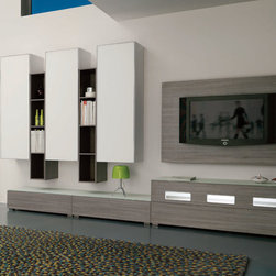 Modern Italian Wall Unit Velvet 911 by Artigian Mobili - $5,785.00 - Entertainment Centers And Tv Stands