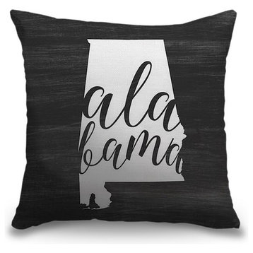 "Home State Typography - Alabama" Outdoor Pillow 16"x16"