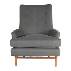 Whitby Walnut Base Lounge Chair - Armchairs And Accent Chairs