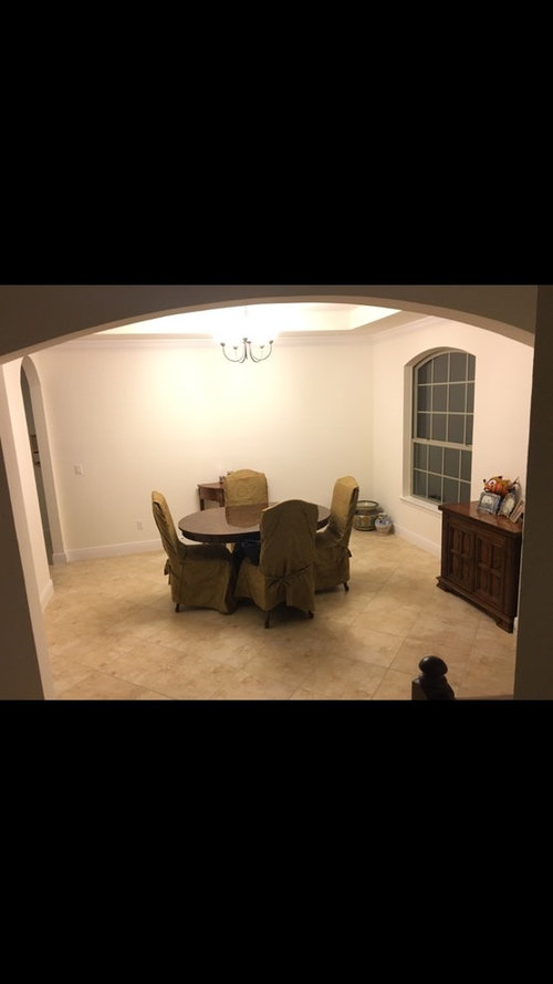 Purple / grey dining room