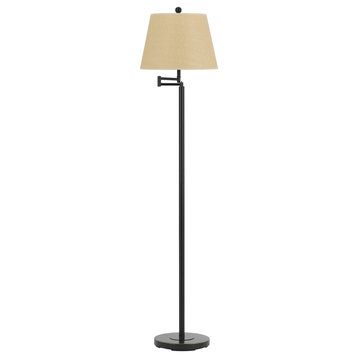 Cal Lighting 3-Way Andros Metal Swing Arm Floor Lamp, Dark Bronze