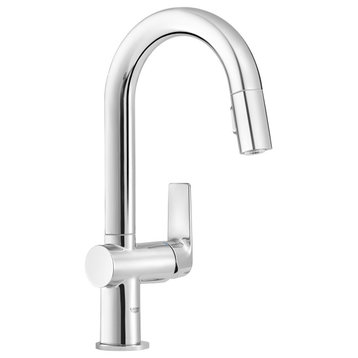 Grohe 30 377 Defined 1.75 GPM 1 Hole Pull Down Kitchen Faucet - Starlight