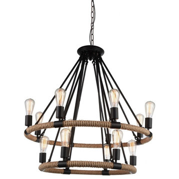 CWI Lighting 9671P33-14-101 14 Light Chandelier with Black Finish