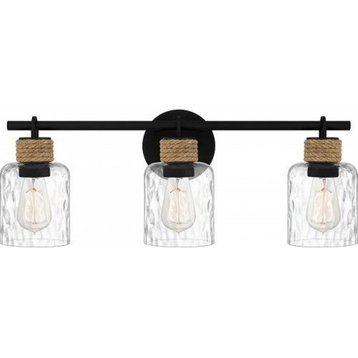 3 Light Vanity Light In Coastal Style-9.25 Inches Tall and 24 Inches Wide
