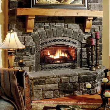 Rustic Stone Fireplace