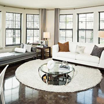 Monroe Street Market, Washington, DC. Portland Flats Model living area.