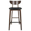 Dane Brown Teak Bar Stools, Set of 2