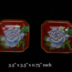 Modern Asian Hand Painted Porcelain Display Dishes - Decorative Plates