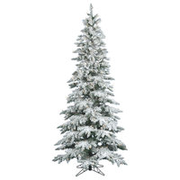 Vickerman Slim Flocked Utica Fir Tree, 49"x9', Warm White Led Lights