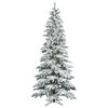 Vickerman Slim Flocked Utica Fir Tree, 65"x12', Warm White Led Lights
